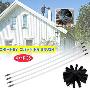 Chimney Cleaning Brush Set Chimney Pipe Inner Wall Cleaner Brush Bendable Flexible Clea... (SIZE: 4)