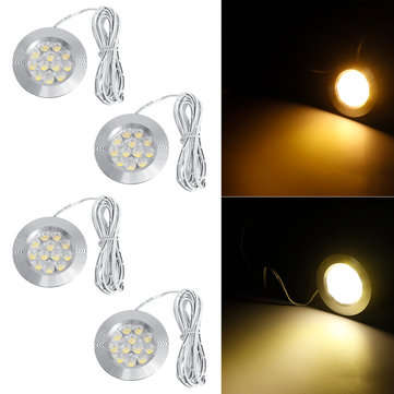 4PCS Warm White 2M 12V LED Down Lights Cabin Ceiling Lamps For RV Traile... (LIGHT COLOR: WARMWHITE)
