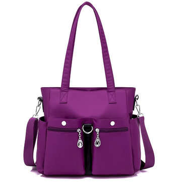 Women Nylon Handbag Waterproof Multi-pockt Crossbody Bag (COLOR.: PURPLE)
