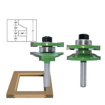 2Pcs 8mm Shank Tenon Router Bit Cabinet Door Panel Milling Woodworking Cutter