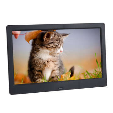 10 Inch 1024x600 HD IPS LCD Digital Photo Frame Audio Video Player Support SD USB... (COLOR1: BLACK)