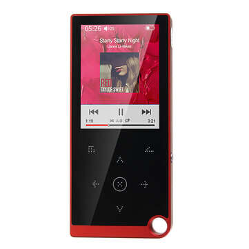 8GB 2.4 inch bluetooth MP3 Player 100 hours Music Time Recording FM Radio Video Player (COLOR.: RED)