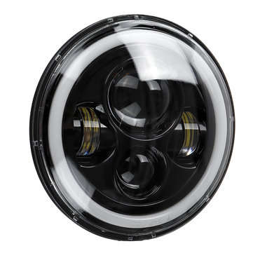 7inch Round LED Headlights Blue Halo Ring Angel Eyes For Jeep Wrangler JK TJ LJ CJ