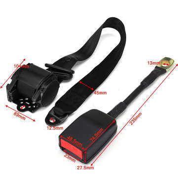 Universal 3 Point Retractable Car Safety Lap Inertia Seat Belt For Auto Cars