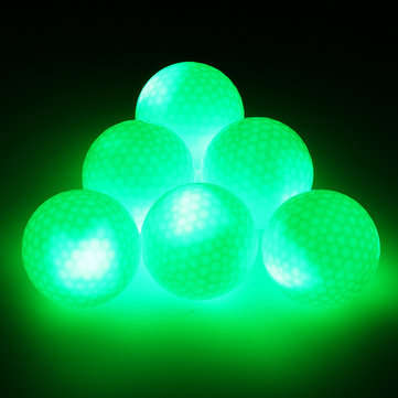 6 Pcs 1.6inch LED Golf Balls Dark Night Luminous Sports Ball