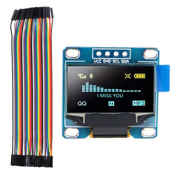 0.96 Inch OLED I2c IIC LCD Screen Module + F-F Dupont Line 12864 128x64 Display Module For Raspberry