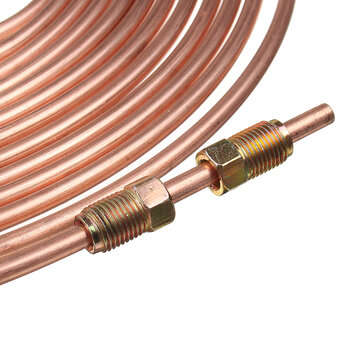 Roll Copper Steel 25 ft. 3/16" Brake Line Pipe Tubing with 20 Pcs Kit Fittings Brake Female Male Nut