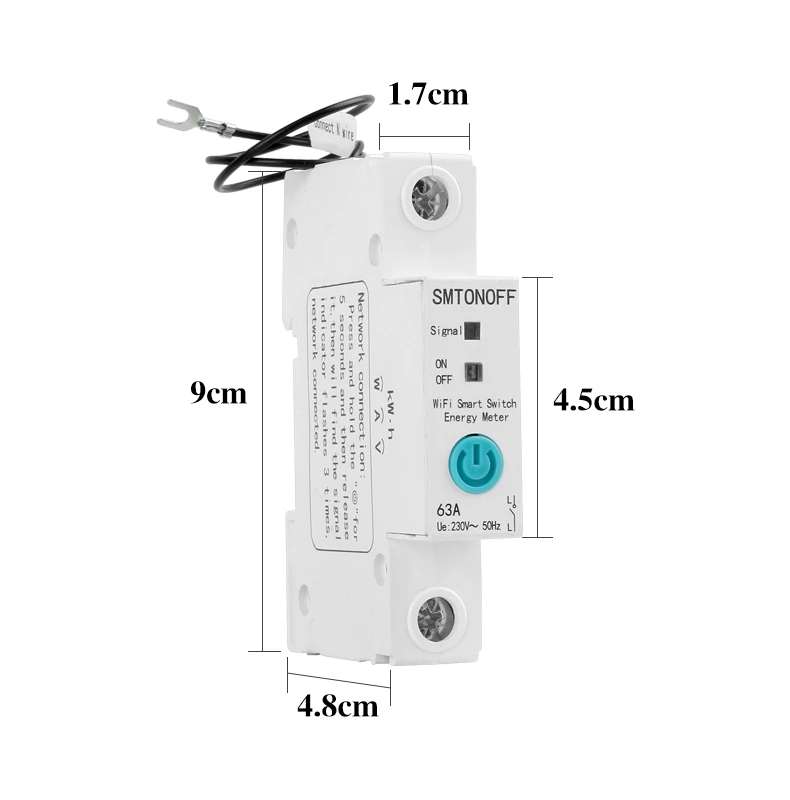 1P 63A eWelink Single Phase Din Rail WIFI Smart Switch Energy Meter Leakage Protection Remote Read K