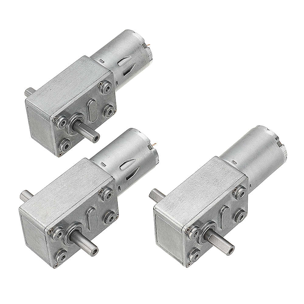 Machifit JGY-370 DC 6/12/24V 150RPM Double Shaft Worm Gear Motor Self-locking Reductio (Voltage 12V)