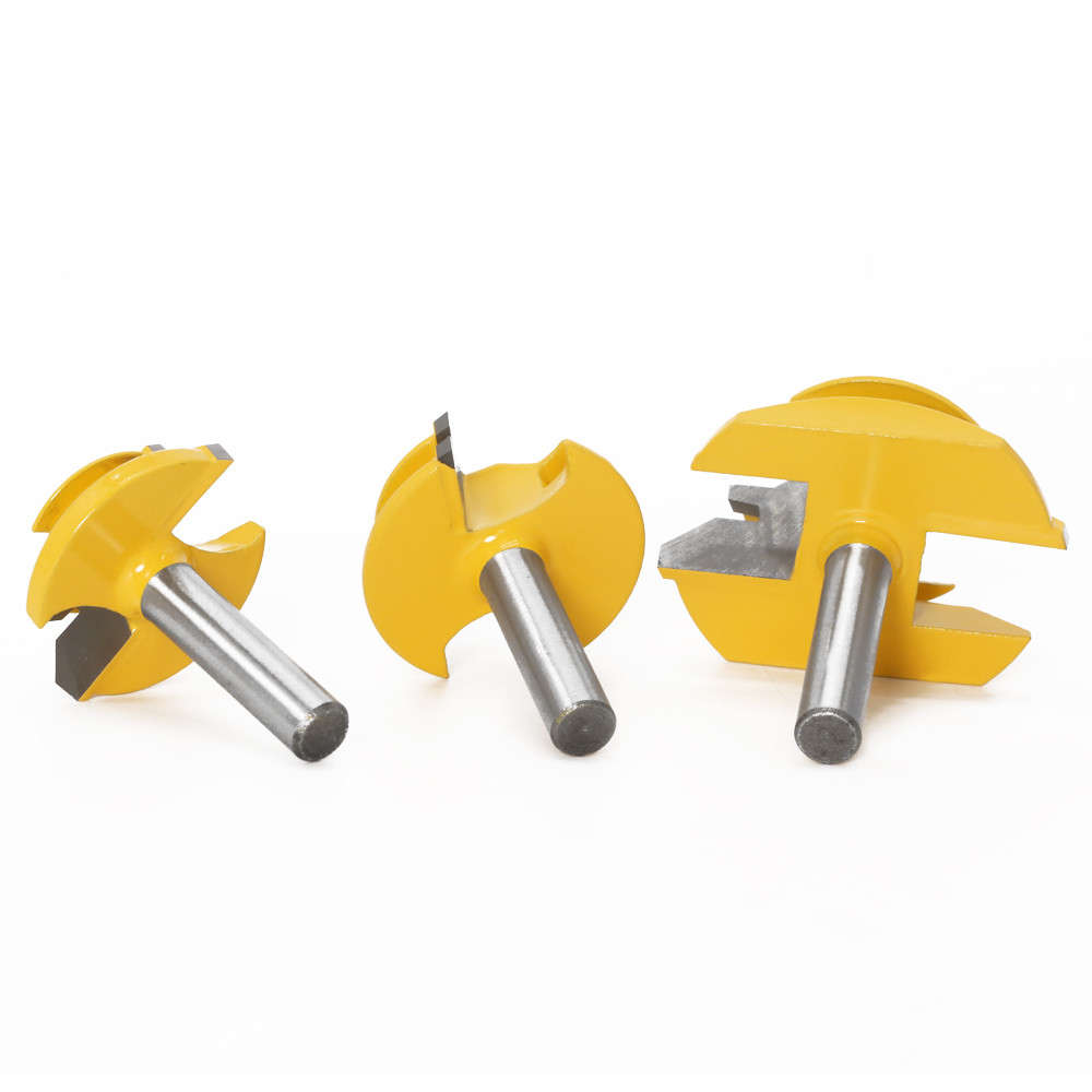 Drillpro 8MM Shank 45 Degree Lock Miter Router Bit Tenon Milling Cutter Woodworking Tool Fo (Type B)