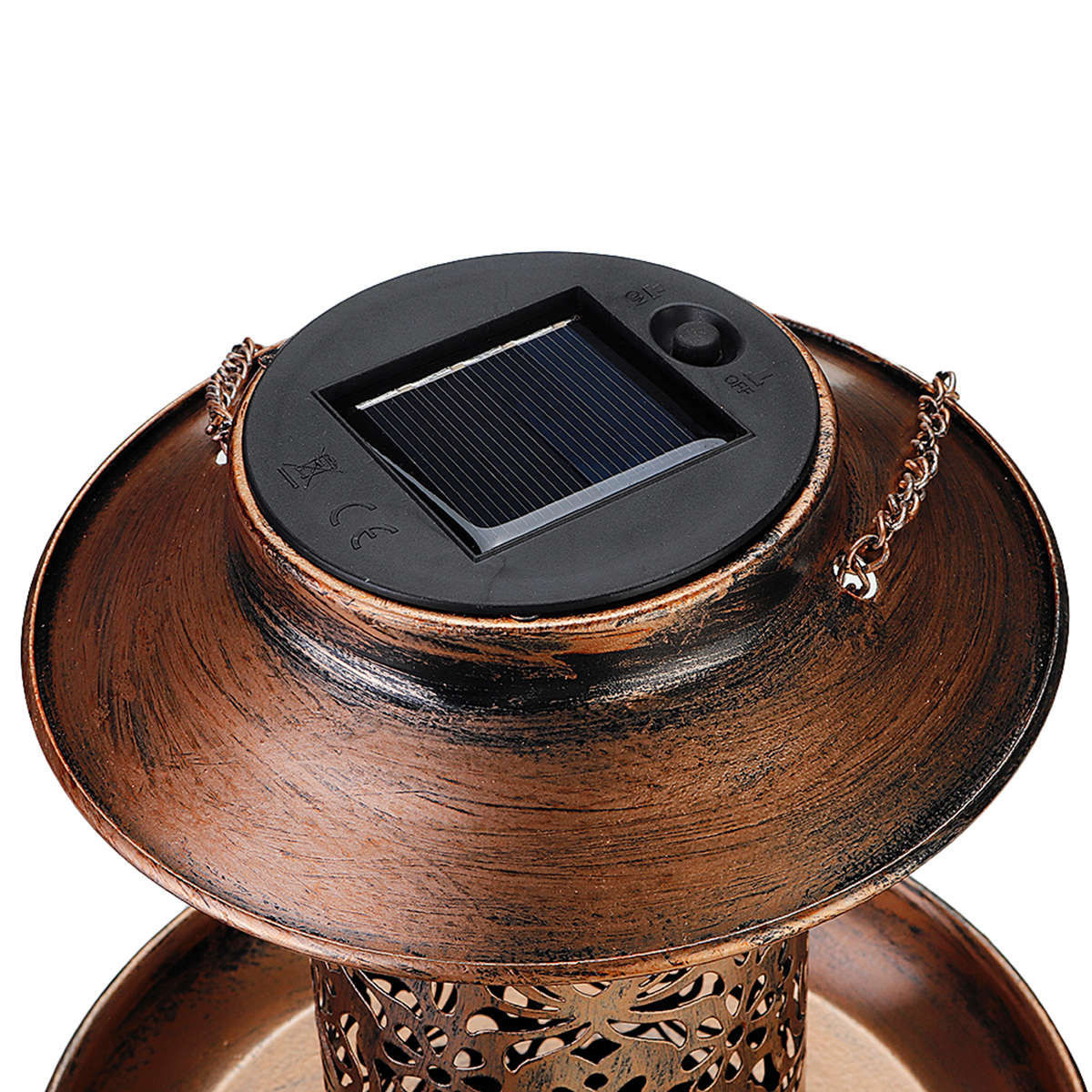 Metal Waterproof Hanging LED Solar Bird Feeder Hummingbird  Outdoor Balcony Outdoor for Feeding Tool