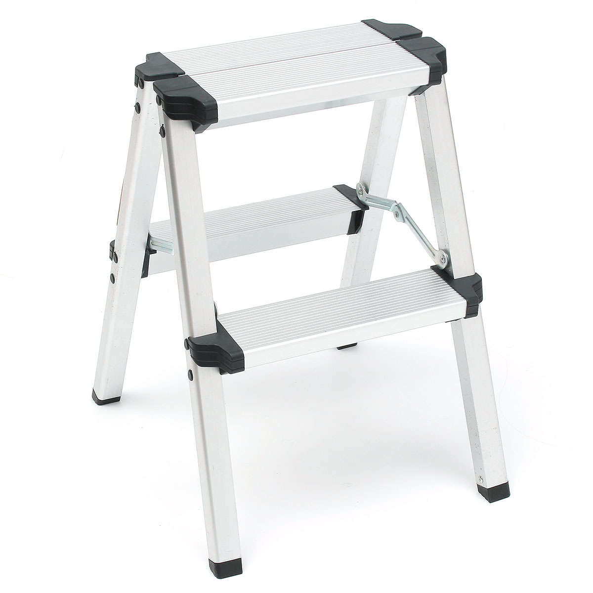 New 150KG Maximum Load 2 Step Stool Folding Ladder Anti Slip Safety Aluminium Ladder