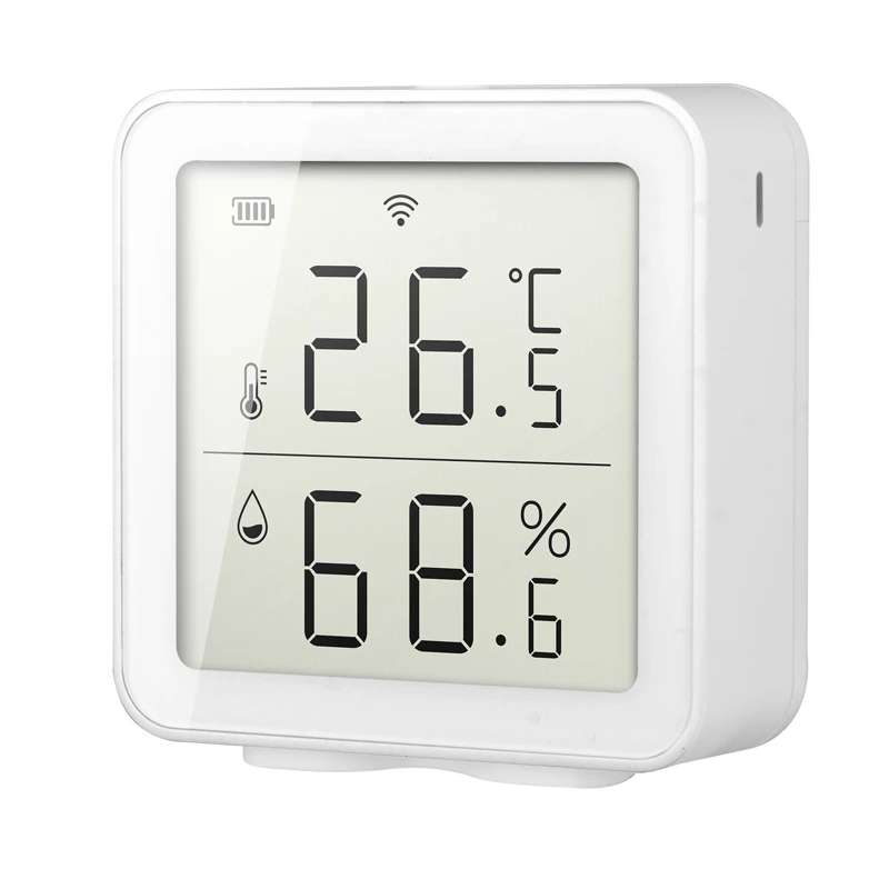 Tuya WIFI Temperature Humidity Smart Sensor Clock Digital Display Remote Control Thermometer Support