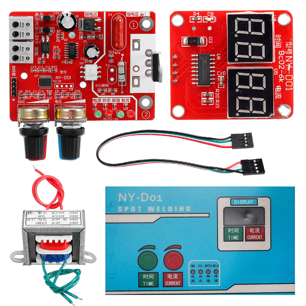 NY-D01 100A/40A Spot Welding Machine Control Board Welder AC 9V Transformer Con