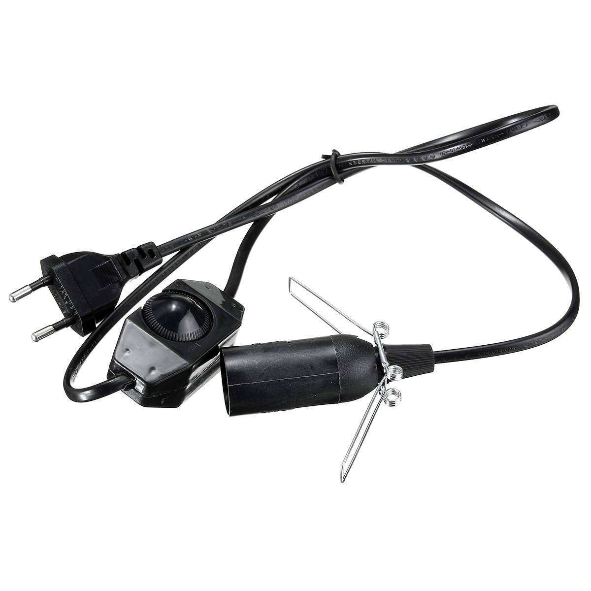 Himalayan Salt Lamp Black White E14 Light Bulb Electric Power Cord Holder Adapter Socket