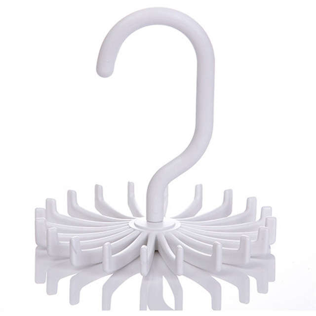 2pcs 360 Rotatable Tie Hanger Rack Adjustable Neck Ties Silk Scarf Storage Hook Organizer