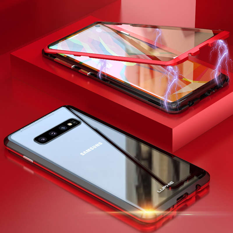 Luphie 360 Full Body Double Sided Glass Magnetic Adsorption Protective Case For Samsung Galaxy S10/S