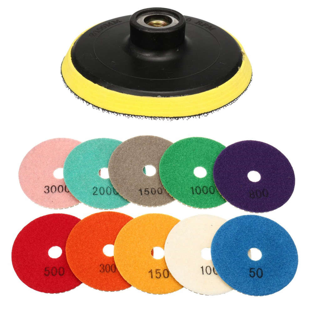 11pcs Diamond Polishing Pad 4 Inch Grinder Disc for