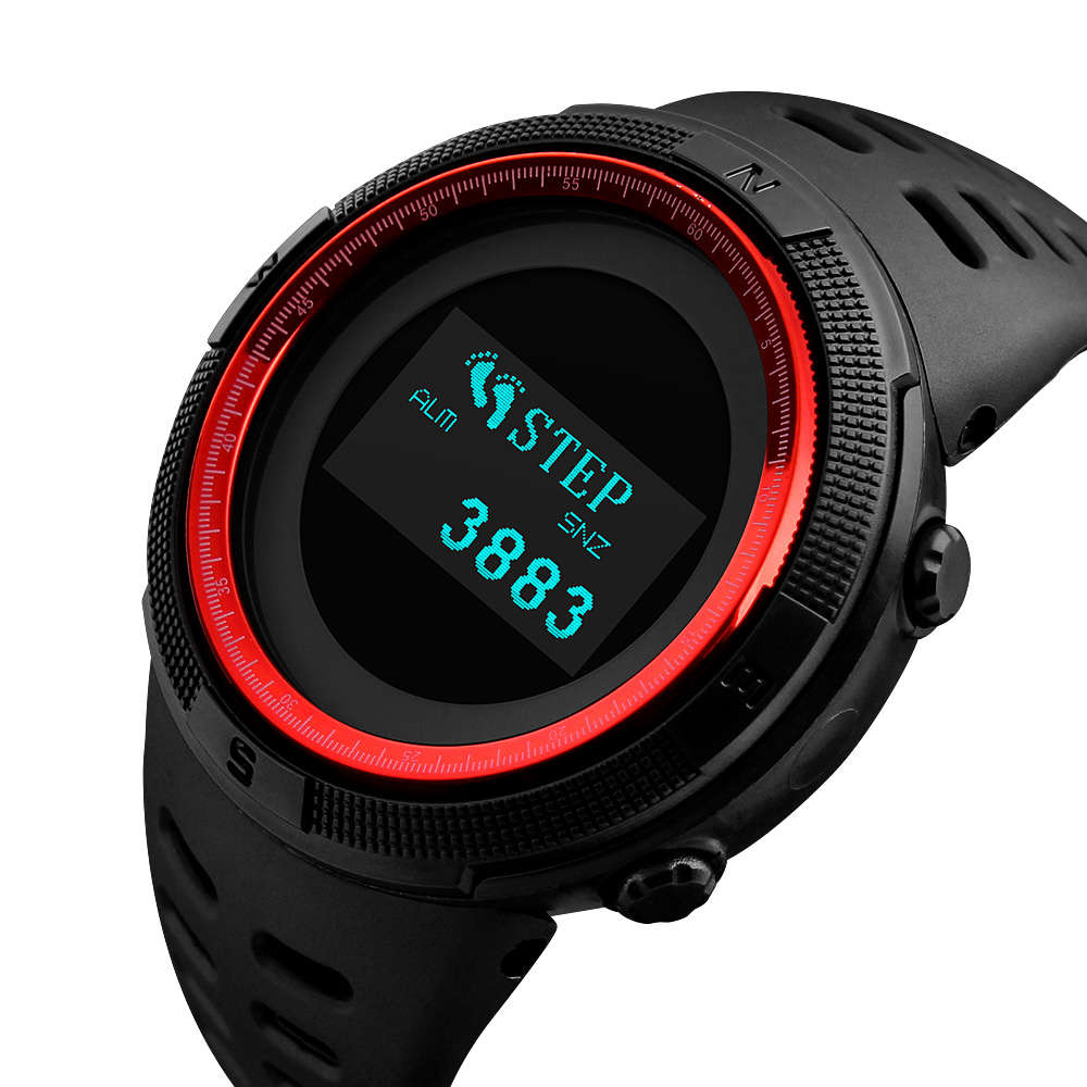 New SKMEI 1360 Compass Thermometer Countdown Pedometer Calorie OLED Digital Watc