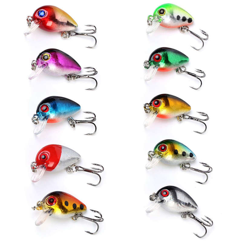 ZANLURE 10pcs/set 3cm 1.5g Mini Crankbait Fishing Lure Shallow Water Wobbler Hard Bait Crank Bait