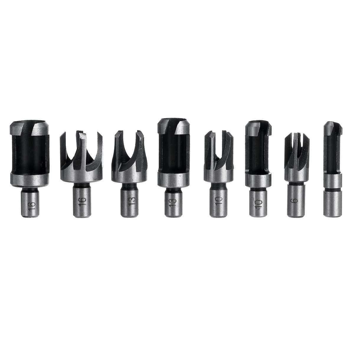 8pcs Wood Plug Hole Cutter Drill Bits Set Dowel Maker Cutting Tools Round Shank