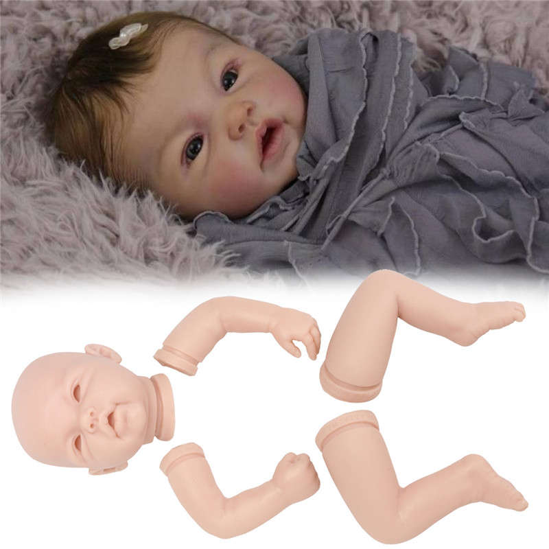 22 Unpainted Reborn Doll Kit Soft Vinyl Full Limb Anatomically Lifelike DIY Toy`