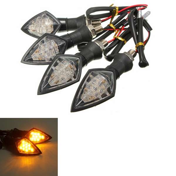 New 4pcs Universal Motorcycle Amber 10LEDs Turn Signal Blinker light Indicator