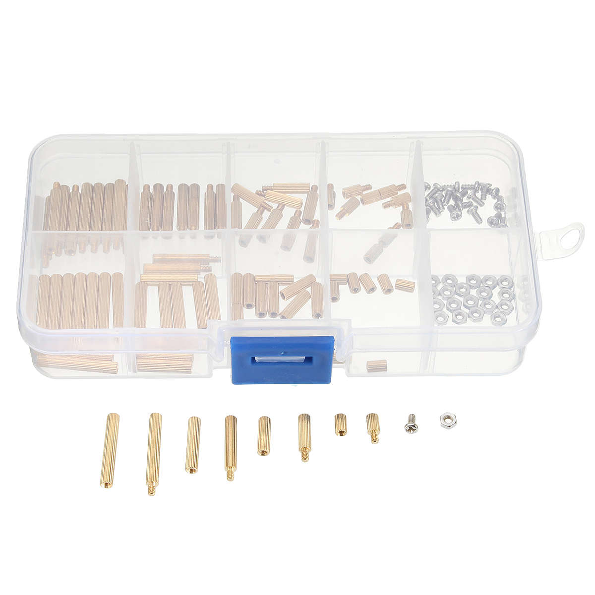 Suleve M2BT2 120Pcs M2 Brass Knurled Standoff Male Female Round Column Pillar Spacer for PCB Bo