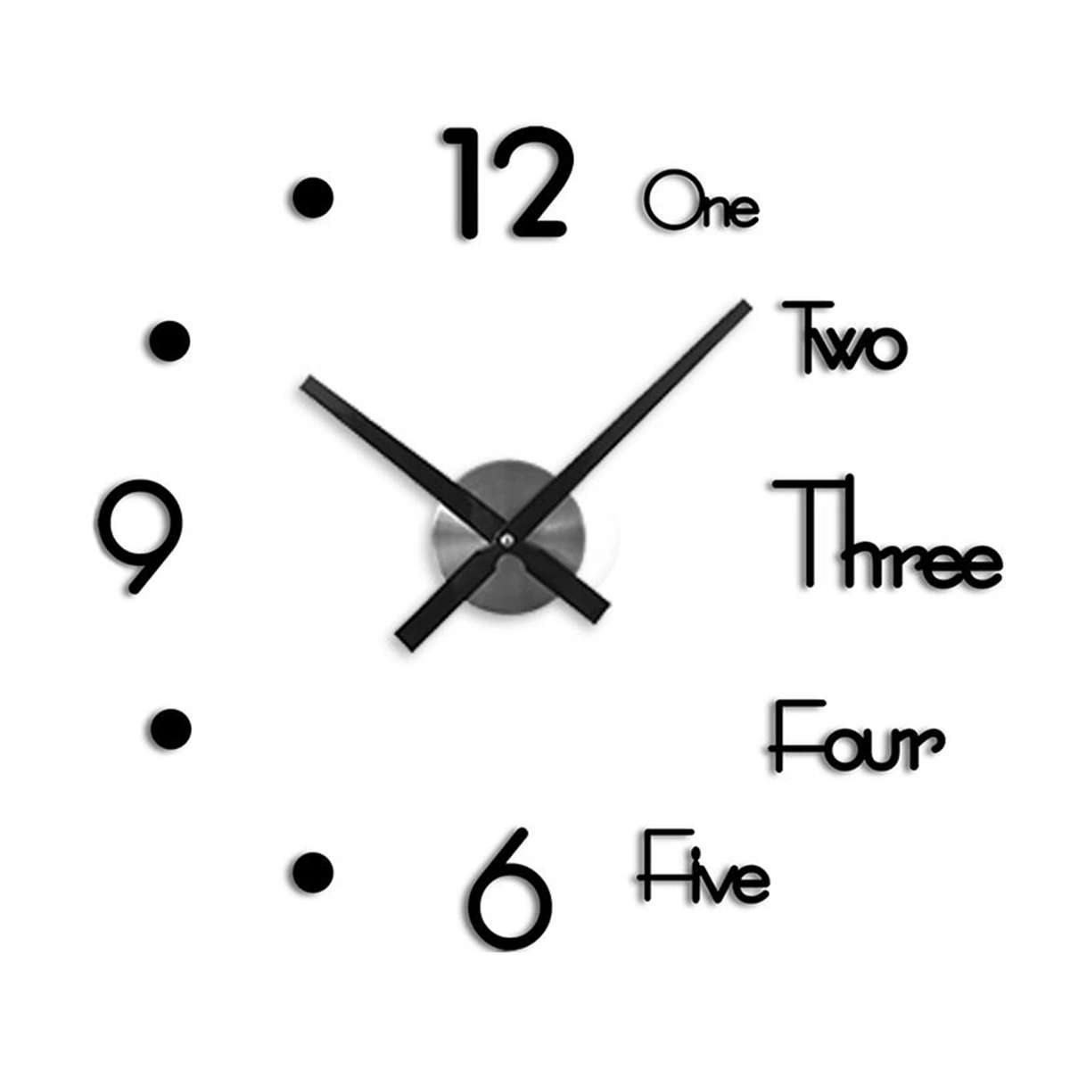 3D DIY Wall Clock Sticker Watch Sticker Acrylic Modern Home Room Decor Unique