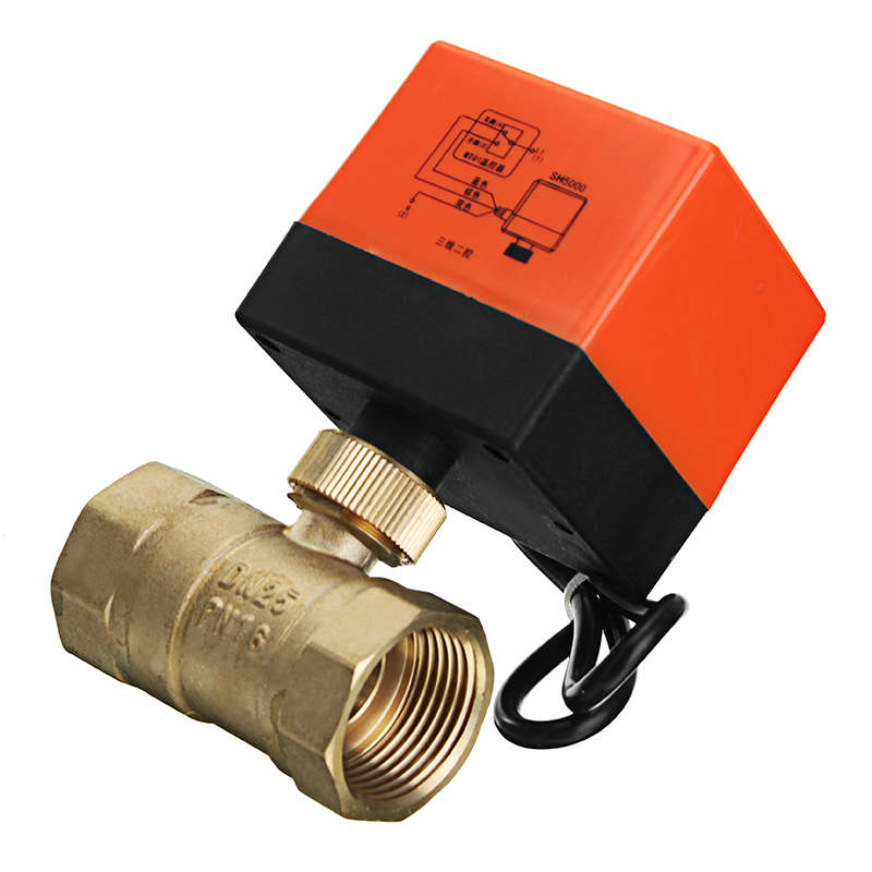 TMOK TK260 1/2 3/4" 1" 1-1/4" Motorized Electric Brass Ball Valves 3 Wire AC 220V Full Port Valve"