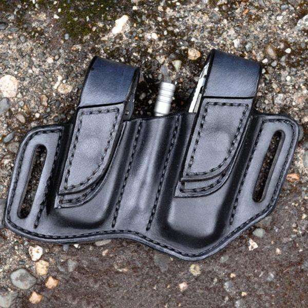 Men Genuine Leather Retro Solid Easy Carry Tooling Bag Belt Bag Waist Bag (Color Coffee)