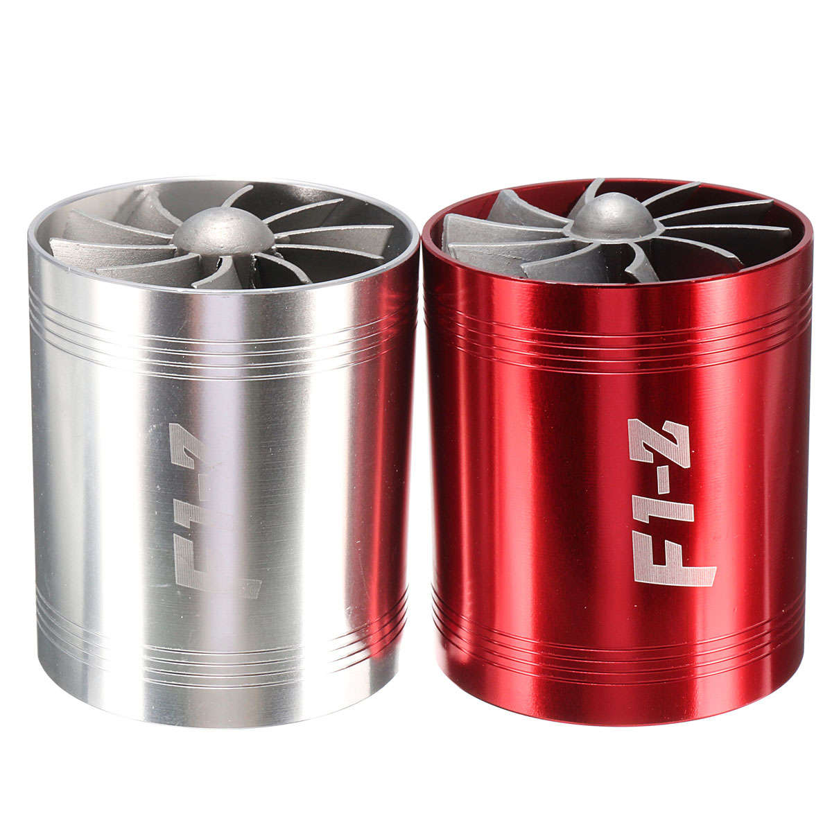 Universal Car Turbo Supercharger Air Intake Dual Fan Turbonator Gas Fuel Saver