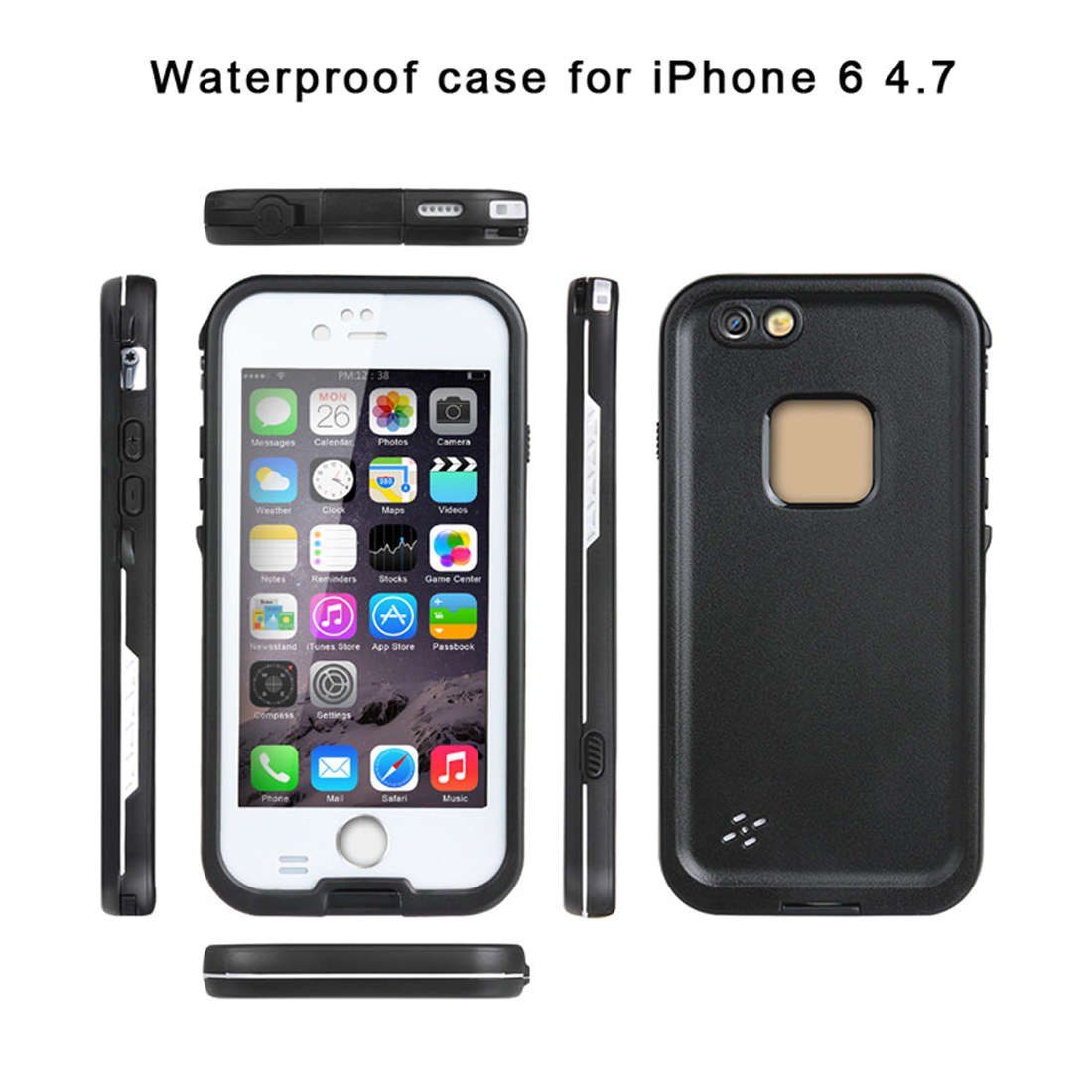 Elegiant For Iphone 6 4.7 Inch Waterproof Case Transparent Touch Screen Shockproof Full Cover Protec