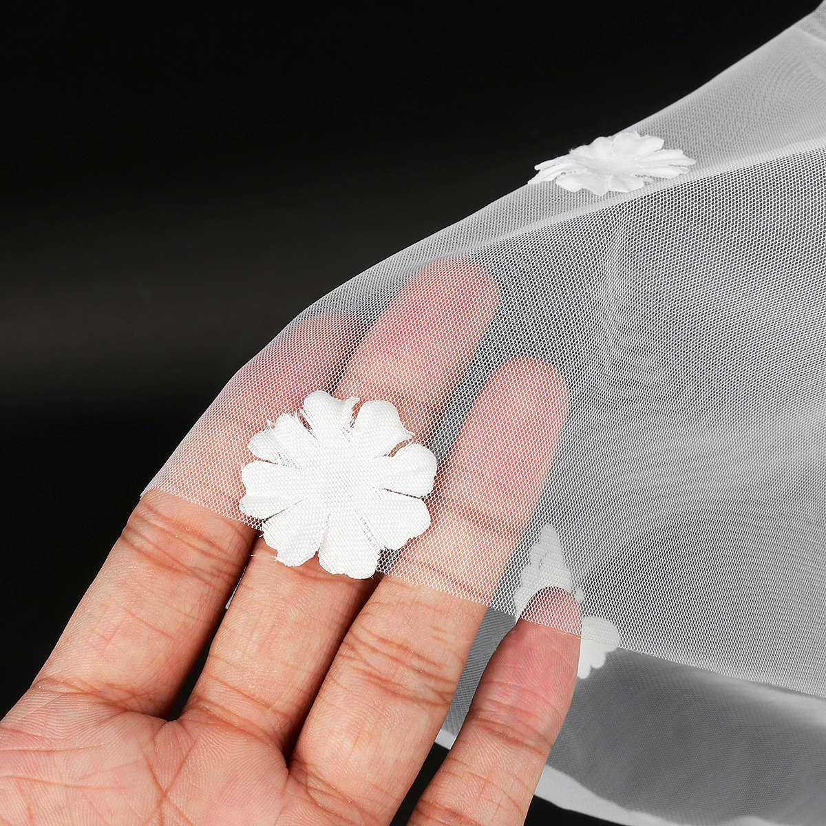 Elegant Ivory Cathedral Length Butterfly Petal Bride Wedding Bridal