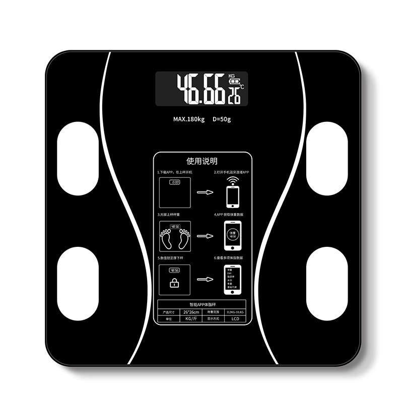 LED Bluetooth Wireless Digital Bathroom Weight Scale Body Fat Monitor Measures