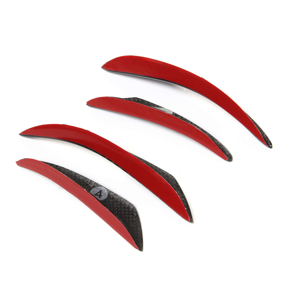 Real Carbon Fiber Side Fins Canards Car Stickers 4PCS for