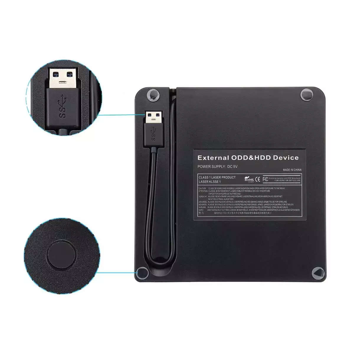 USB3.0 External Optical Drive CD DVD Burner DVD-RW Player Writer Rewri