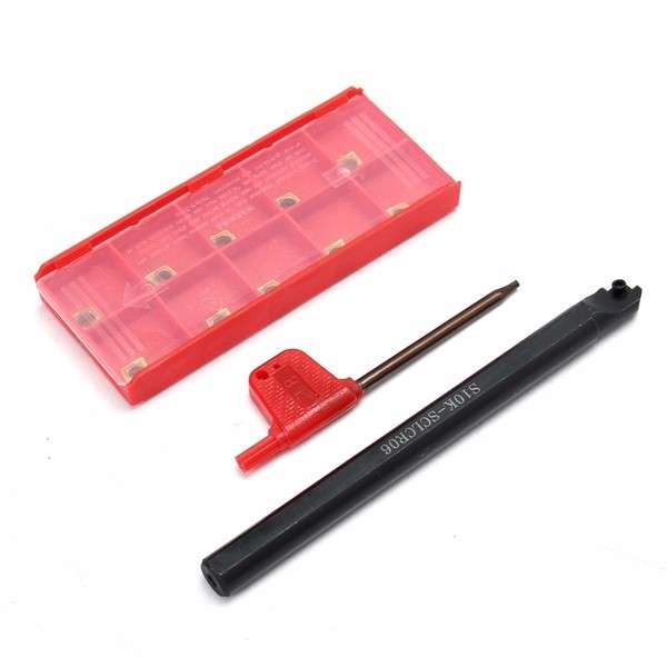 S10K-SCLCR06 Turning Tool Holder Lathe Boring Bar With 10pcs CCMT060204-HM