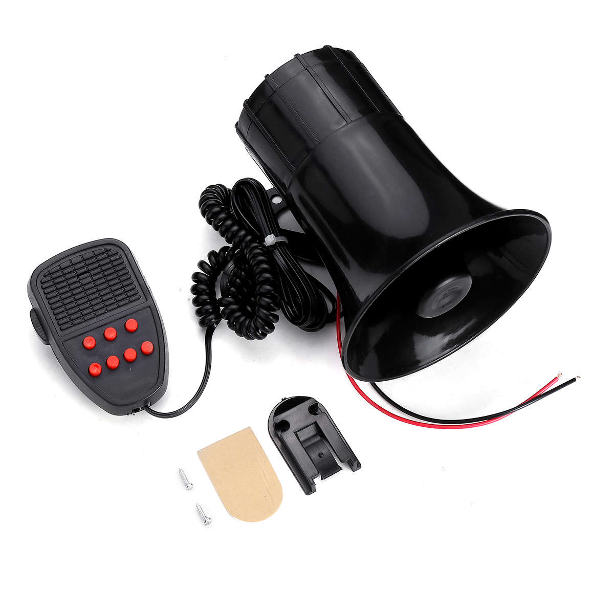 400W Warning Alarm Police Fire Siren Horn PA Speaker MIC System 3 Sound