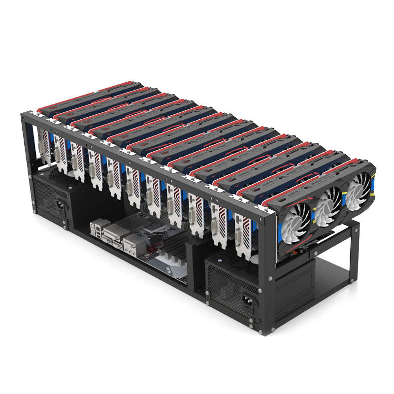 12 Gpu Mining Rig Steel Open Air Miner Frame Case Eth/Etc/Zec Ethereum Accessories Tools For Crypto