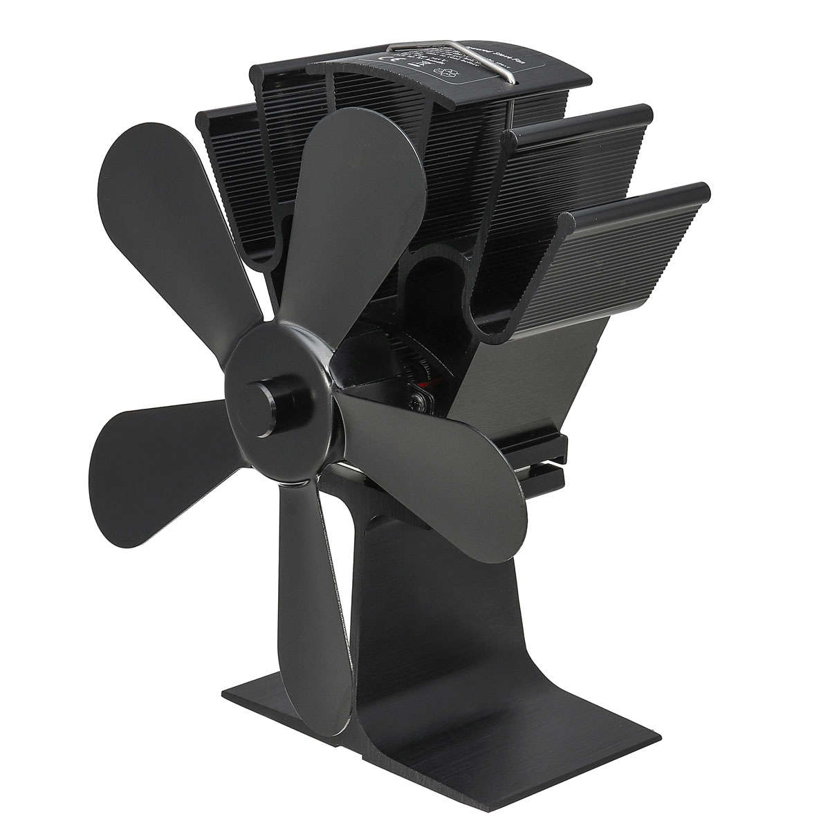 New 5 Blade Heat Self-Powered Stove Fan Wood Log Quiet Burner Fireplace Ecofan