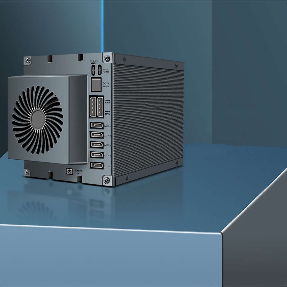 JEYI 5 Bays USB3.0 to SATA External Hard Drive Docking Station RAID Array Cabinet Hard Drive Enclosu