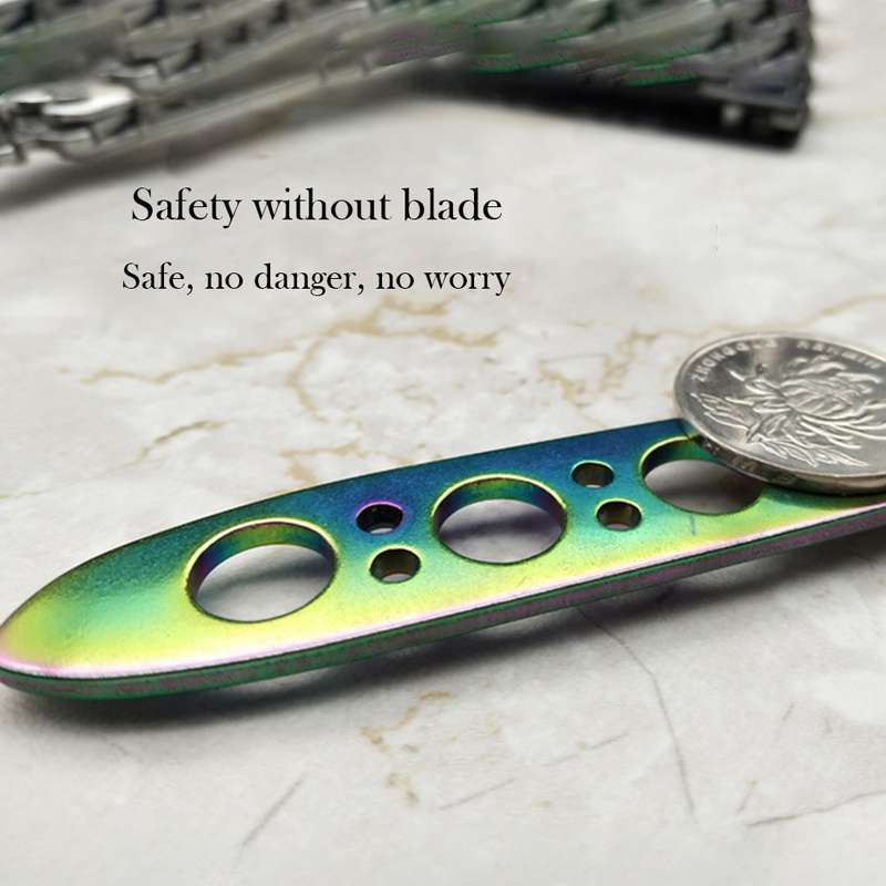 HUOHOU Colorful Stainless Steel EDC Knife Butterfly Training Outdoor Knife Competition Knife Blunt T