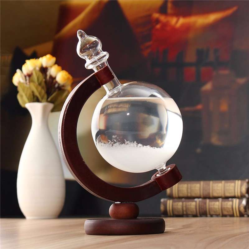 New Christmas Gift Weather Forecast Crystal Bottle Globe Storm Home Desk Decor W