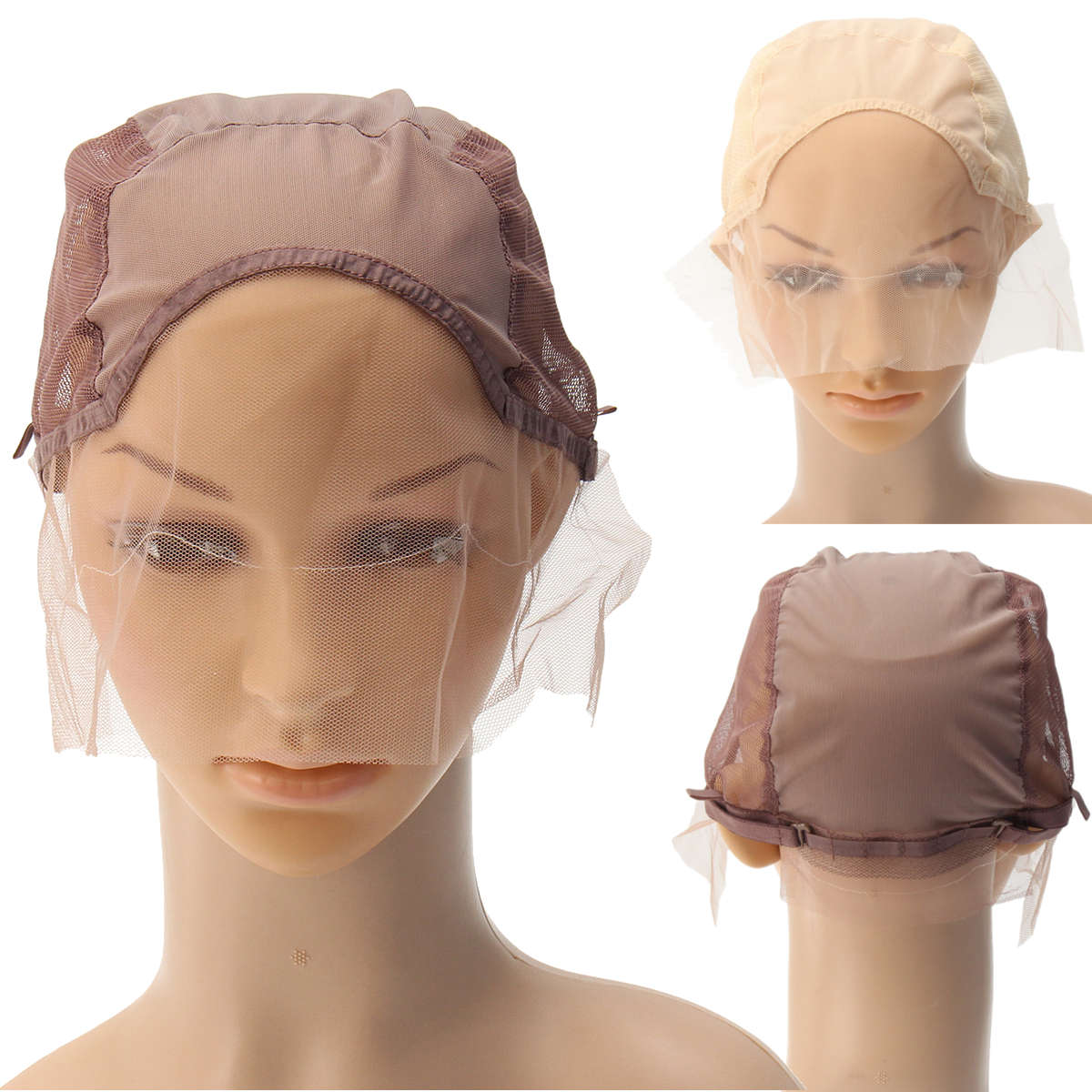 Wig Cap For Wig Making Weave Cap Elastic Hair Net Mesh Adjustable Straps