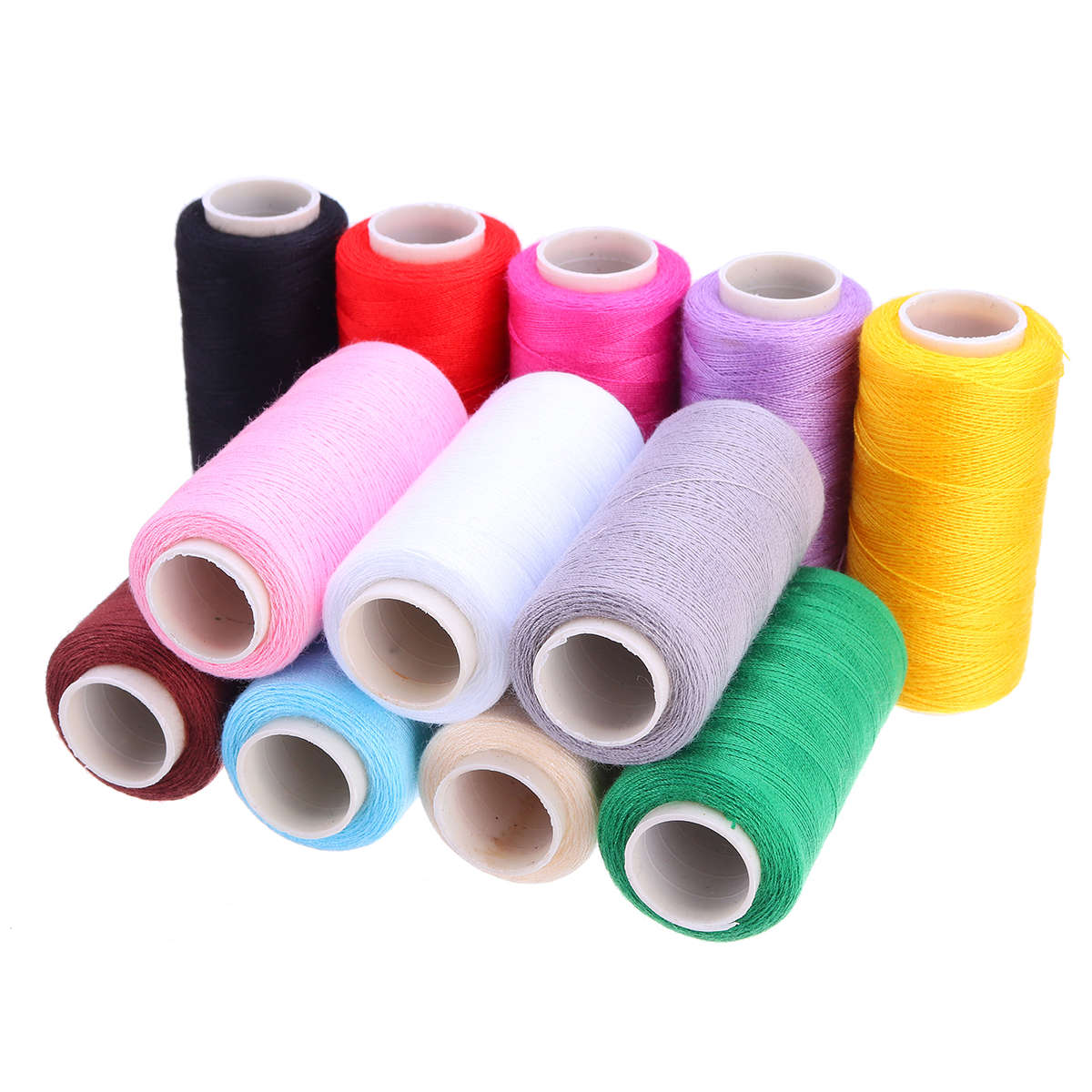 400M Spools 12 Colors Cotton Sewing Machine Thread Reel Cord String Tools...