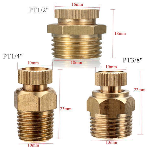 New PT 1/2 3/8 1/4 Inch Brass Drain Valve Air Compressor Male Threaded Water Drain Valve