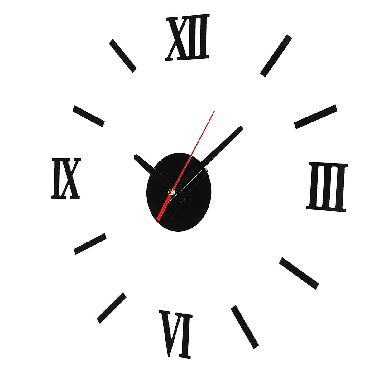 Wall Clock Watch Large Modern Simple DIY Sticker Decal 3D Roman Numeral Hom