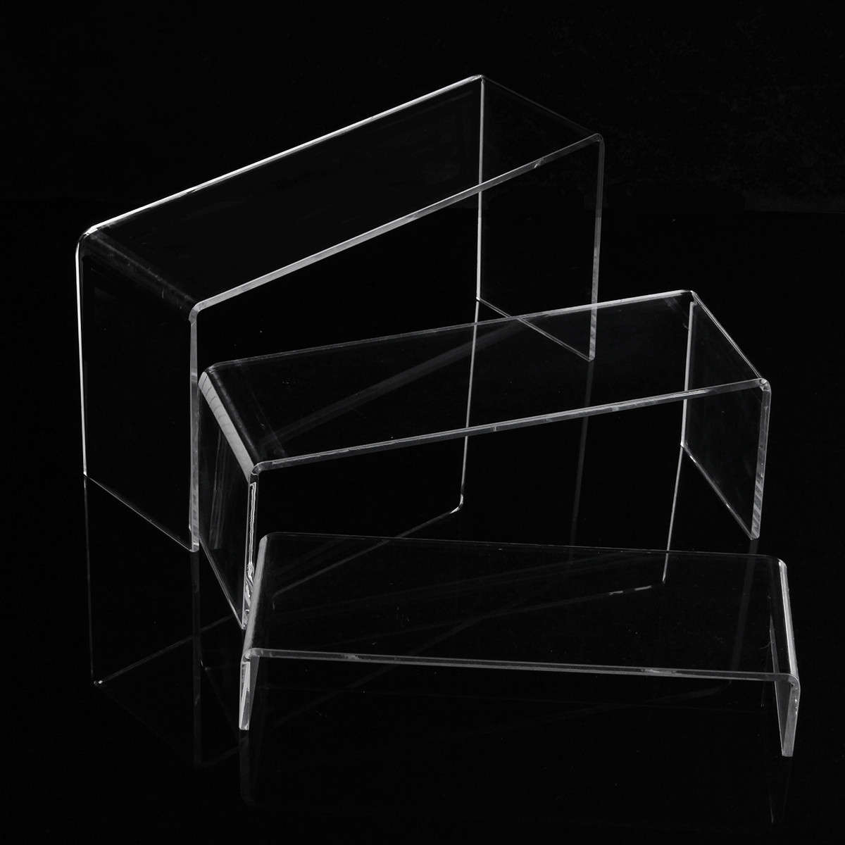 3-Tier Clear Acrylic Shoe Display Stand Jewelry Cosmetics Rack