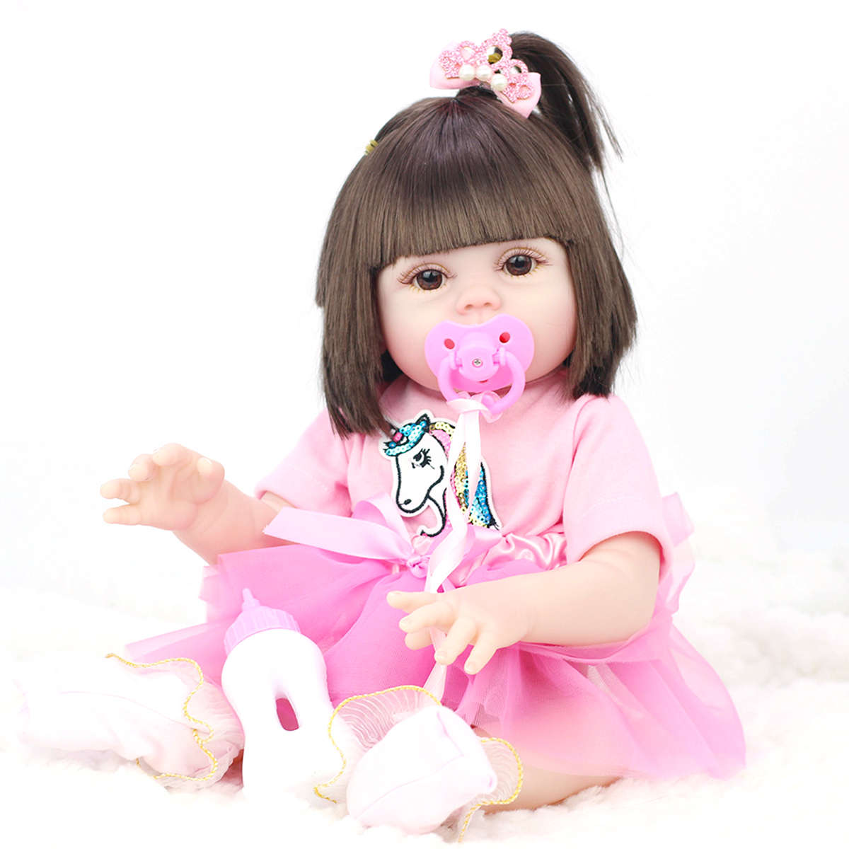 53CM Cute Soft Silicone Vinyl Lifelike Realistic Head Moveable Multi-function Reborn